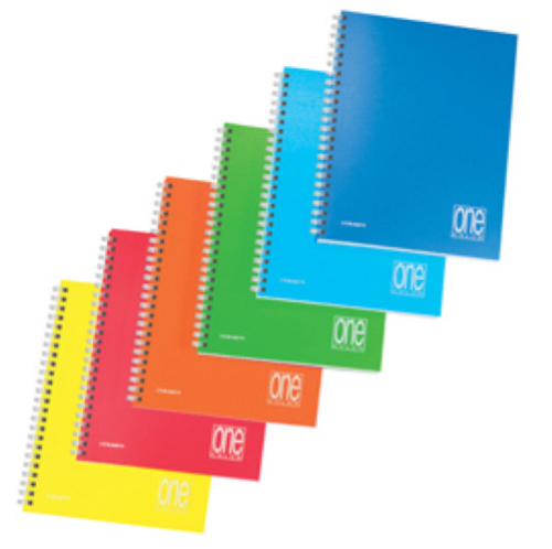 BLASETTI ONE COLOR QUADERNO SPIRALATO A4 80 GR NON FORATO QUADRETTI 5M 80 FOGLI COLORI ASSORTITI CONF 6 Pz.